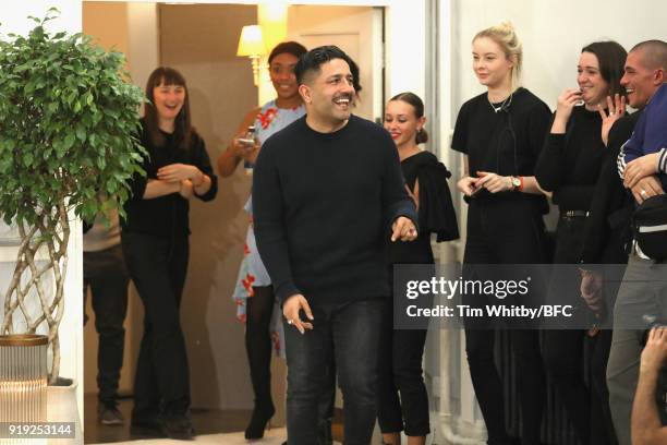 Designer Osman Yousefzada is seen at the Osman Presentation during London Fashion Week February 2018 at Mary Ward House on February 17, 2018 in...