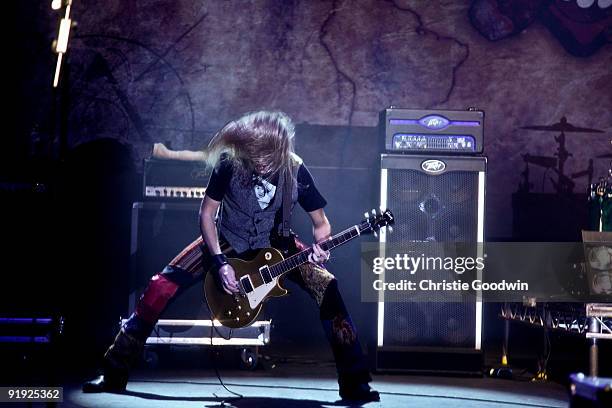 Chris Robertson of Black Stone Cherry performs on stage at Hammersmith Apollo on October 15, 2009 in London, England.