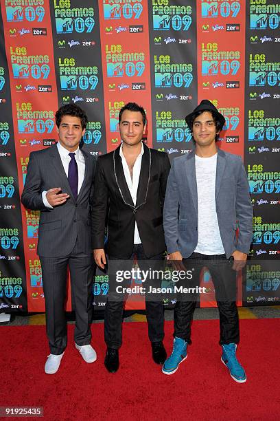 Musical group "Reik" arrive at the "Los Premios MTV 2009" Latin America Awards held at Gibson Amphitheatre on October 15, 2009 in Universal City,...