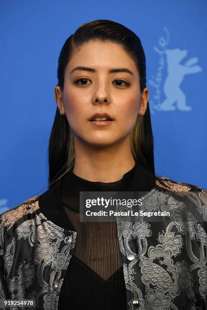 Mina Fujii poses at the 'Human, Space, Time and Human' photo call during the 68th Berlinale International Film Festival Berlin at Grand Hyatt Hotel...