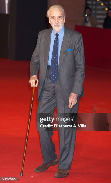 Actor Christopher Lee attends the 'Triage' premiere during Day 1 of the 4th Rome International Film Festival held at the Auditorium Parco della...