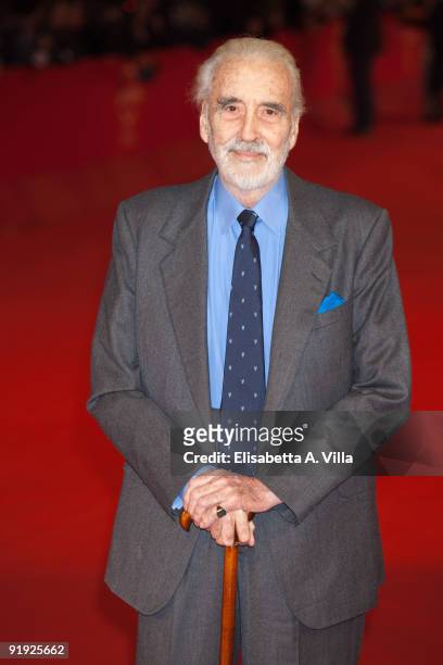 Actor Christopher Lee attends the 'Triage' premiere during Day 1 of the 4th Rome International Film Festival held at the Auditorium Parco della...