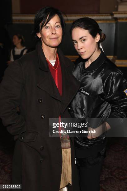 Tallulah Harlech and Amanda Harlech attend the Simone Rocha show during London Fashion Week February 2018 at Goldsmith's Hall on February 17, 2018 in...