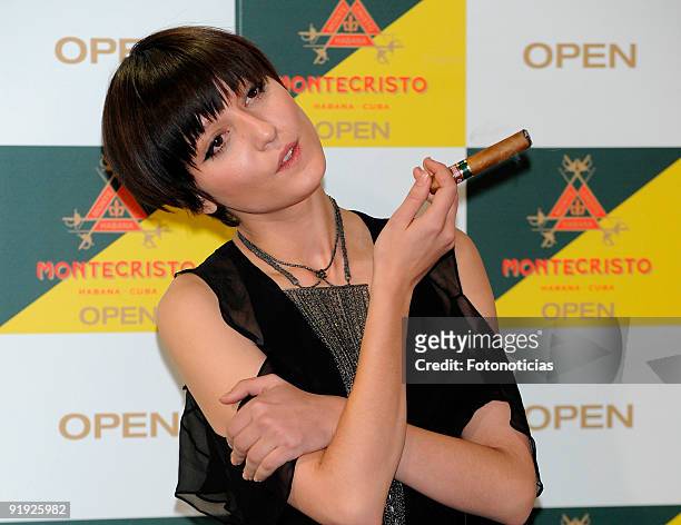 Model Irina Lazareanu attends the "Montecristo Open" cigars launch party, held at the Circulo de Bellas Artes on October 15, 2009 in Madrid, Spain.
