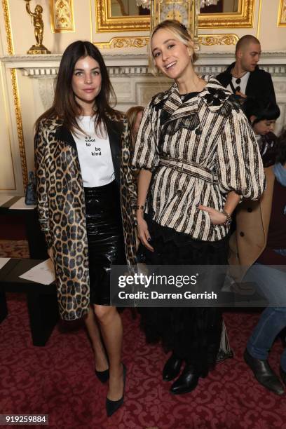 Princess Elisabeth von Thurn und Taxis and Julia Restoin Roitfeld attends the Simone Rocha show during London Fashion Week February 2018 at...