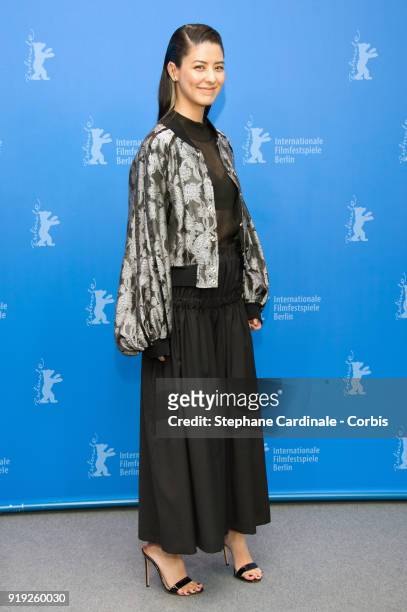 Fujii Mina poses at the 'Human, Space, Time and Human' photo call during the 68th Berlinale International Film Festival Berlin at Grand Hyatt Hotel...