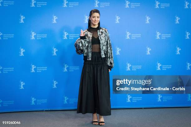 Fujii Mina poses at the 'Human, Space, Time and Human' photo call during the 68th Berlinale International Film Festival Berlin at Grand Hyatt Hotel...