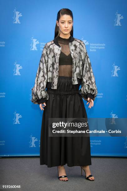 Fujii Mina poses at the 'Human, Space, Time and Human' photo call during the 68th Berlinale International Film Festival Berlin at Grand Hyatt Hotel...