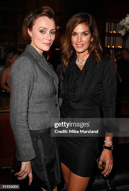 Keeley Hawes and Cindy Crawford attend the launch of the OMEGA Constellation 2009 collection on October 15, 2009 in London, England.