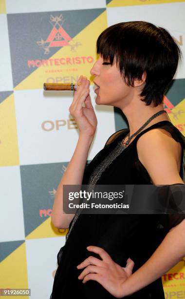 Model Irina Lazareanu attends the "Montecristo Open" cigars launch party, held at the Circulo de Bellas Artes on October 15, 2009 in Madrid, Spain.