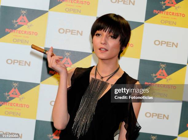 Model Irina Lazareanu attends the "Montecristo Open" cigars launch party, held at the Circulo de Bellas Artes on October 15, 2009 in Madrid, Spain.