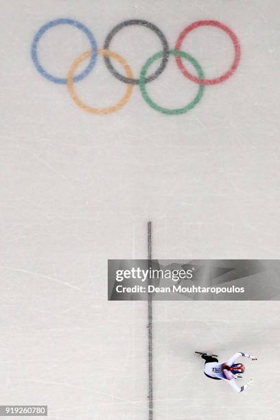 Minjeong Choi of Korea celebrates after winning the gold medal during the Short Track Speed Skating Ladies' 1500m Final A on day eight of the...