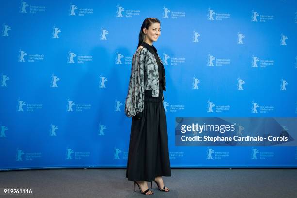 Fujii Mina poses at the 'Human, Space, Time and Human' photo call during the 68th Berlinale International Film Festival Berlin at Grand Hyatt Hotel...