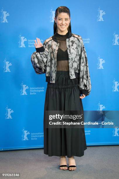 Fujii Mina poses at the 'Human, Space, Time and Human' photo call during the 68th Berlinale International Film Festival Berlin at Grand Hyatt Hotel...