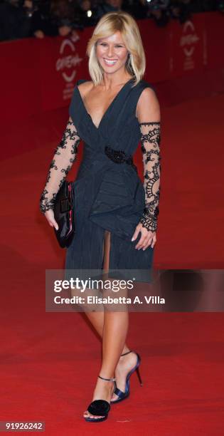 Television presenter Ingrid Muccitelli attends the 'Triage' premiere during Day 1 of the 4th Rome International Film Festival held at the Auditorium...