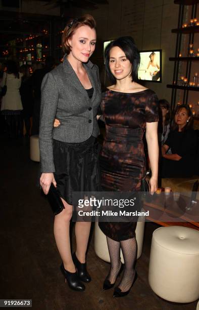 Keeley Hawes and Montserrat Lombard attend the launch of the OMEGA Constellation 2009 collection on October 15, 2009 in London, England.