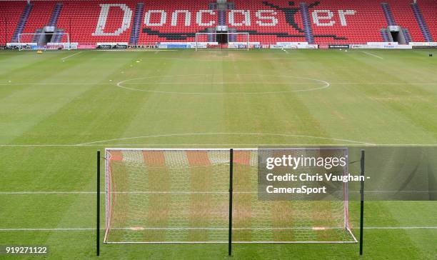 General view of Keepmoat Stadium, home of Doncaster Rovers prior to the Sky Bet League One match between Doncaster Rovers and Fleetwood Town at...