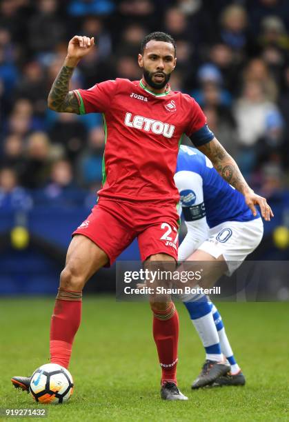 Kyle Bartley of Swansea City runs with the ball during the The Emirates FA Cup Fifth Round between Sheffield Wednesday v Swansea City at Hillsborough...