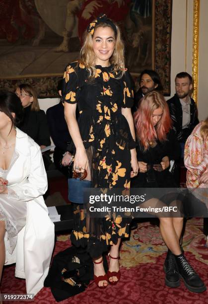 Chelsea Leyland attends the Simone Rocha show during London Fashion Week February 2018 at Goldsmith's Hall on February 17, 2018 in London, England.