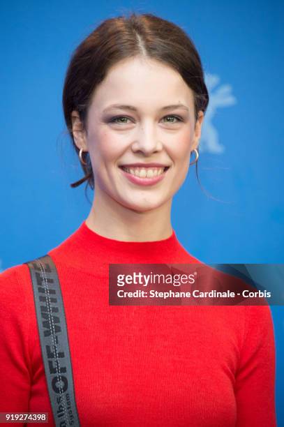 Actress Paula Beer poses at the 'Transit' photo call during the 68th Berlinale International Film Festival Berlin at Grand Hyatt Hotel on February...