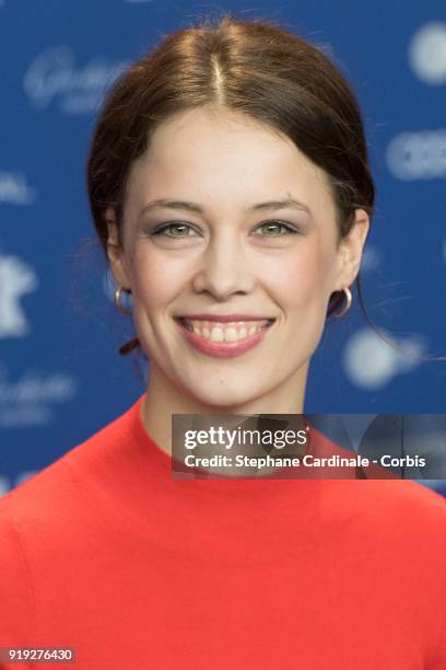 Paula Beer attends the 'Transit' press conference during the 68th Berlinale International Film Festival Berlin at Grand Hyatt Hotel on February 17,...