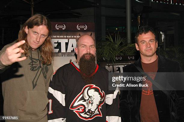 Kerry King of Slayer with Sam Dunn and Scot McFadyen , co-directors/producers of "Metal: A Headbanger's Journey"