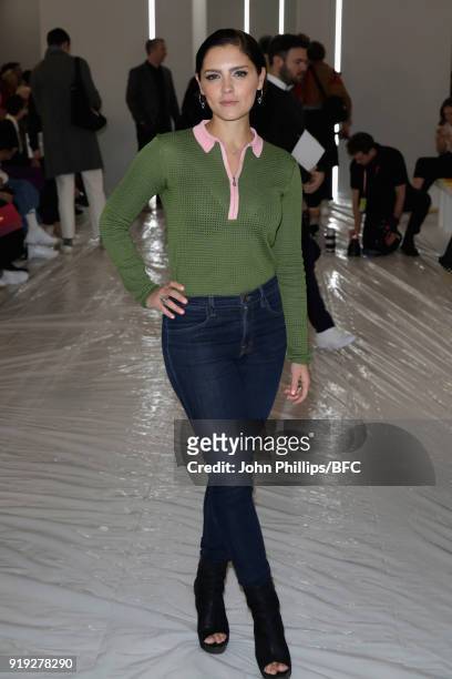 Annabel Scholey attends the Jasper Conran show during London Fashion Week February 2018 at Claridges Hotel on February 17, 2018 in London, England.
