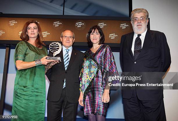 Angeles Caso, Joseph Montilla, Angeles Gonzales-Sinde and Jose Manual Lara attend the 2009 Planeta Literature Award ceremonty on October 15, 2009 in...