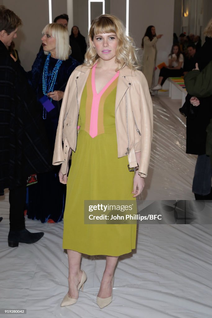 Hannah Arterton attends the Jasper Conran show during London Fashion
