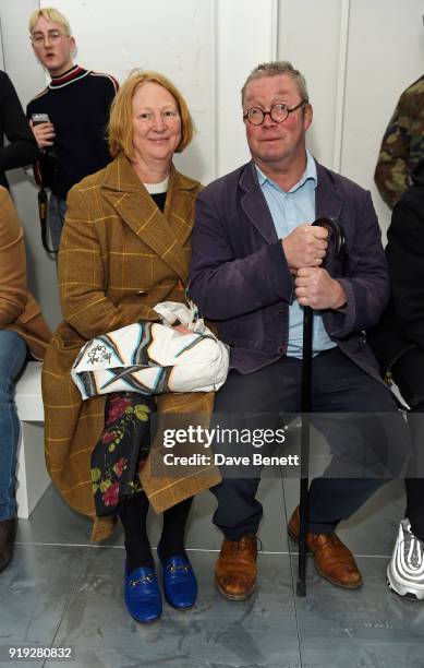 Margot Henderson and Fergus Henderson attend the Molly Goddard show during London Fashion Week February 2018 at TopShop Show Space on February 17,...