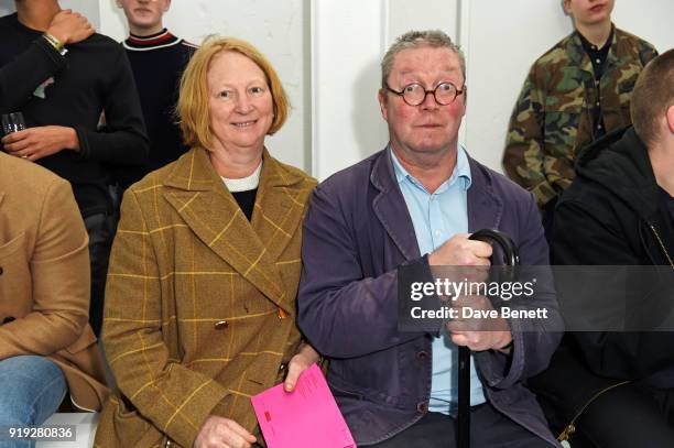 Margot Henderson and Fergus Henderson attend the Molly Goddard show during London Fashion Week February 2018 at TopShop Show Space on February 17,...