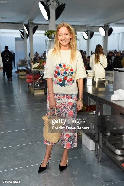 Martha Ward attends the Molly Goddard show during London Fashion Week February 2018 at TopShop Show Space on February 17, 2018 in London, England.