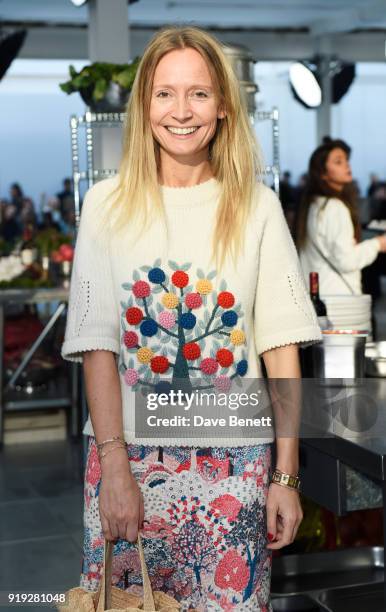 Martha Ward attends the Molly Goddard show during London Fashion Week February 2018 at TopShop Show Space on February 17, 2018 in London, England.