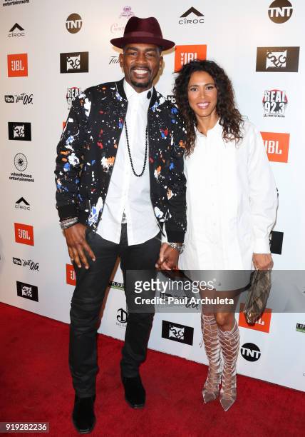 Actor Bill Bellamy and his Wife Kristen Bellamy attend Kenny "The Jet" Smith's annual All-Star bash presented By JBL at Paramount Studios on February...