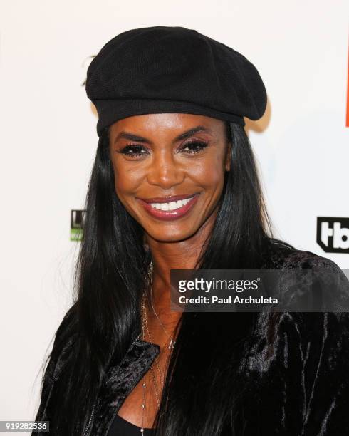 Actress / Model Kim Porter attends Kenny "The Jet" Smith's annual All-Star bash presented By JBL at Paramount Studios on February 16, 2018 in...