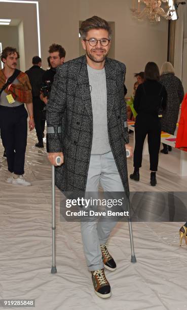 Darren Kennedy attends the Jasper Conran show during London Fashion Week February 2018 at Claridge's Hotel on February 17, 2018 in London, England.