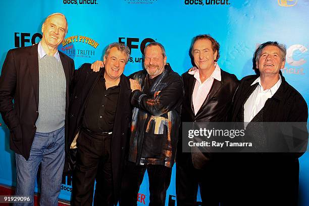 Actors John Cleese, Terry Jones, Terry Gilliam, Eric Idle, and Michael Palin attend the IFC & BAFTA Monty Python 40th Anniversary event at the...