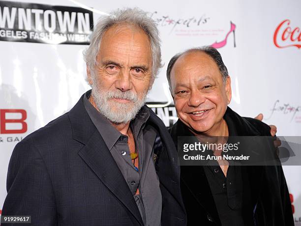 Comedians Tommy Chong and Cheech Marin attend the Downtown LA Fashion Week Spring 2010 - Vintage Valentino Benefit For MOCA at The Geffen...