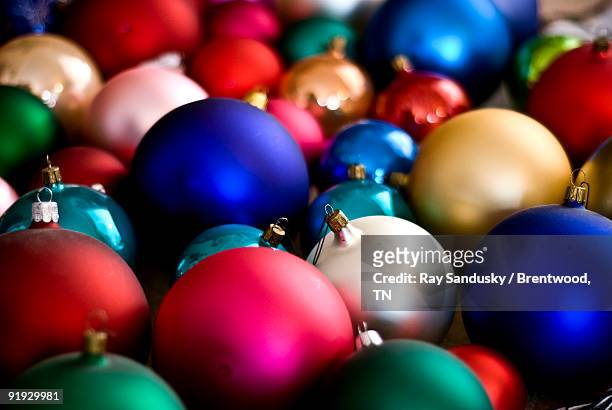 colorful christmas ornaments - brentwood tennessee stock pictures, royalty-free photos & images