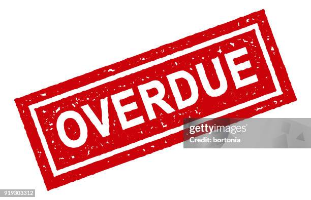 red rubber stamp icon on transparent background - past due stamp stock illustrations