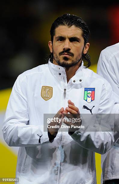 Gennaro Ivan Gattuso of Italy poses before the FIFA2010 World Cup Group 8 Qualifier match between Italy and Cyprus at the Tardini Stadium on October...