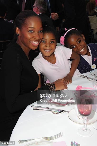 Jamelia with daughters attend the Samsung Pink Ribbon Breast Awareness Day at Westfield on October 15, 2009 in London, England.