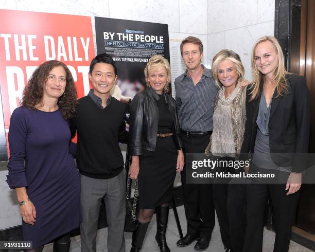 Co-director Alicia Sams, film subject Ronnie Cho, founder and editor-in-chief of The Daily Beast Tina Brown, actor and producer Edward Norton,...