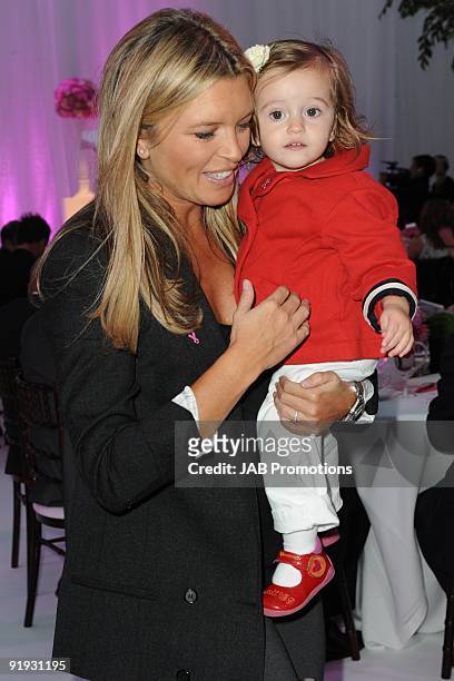 Tina Hobley and daughter attends the Samsung Pink Ribbon Breast Awareness Day at Westfield on October 15, 2009 in London, England.