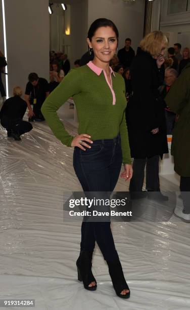 Annabel Scholey attends the Jasper Conran show during London Fashion Week February 2018 at Claridge's Hotel on February 17, 2018 in London, England.