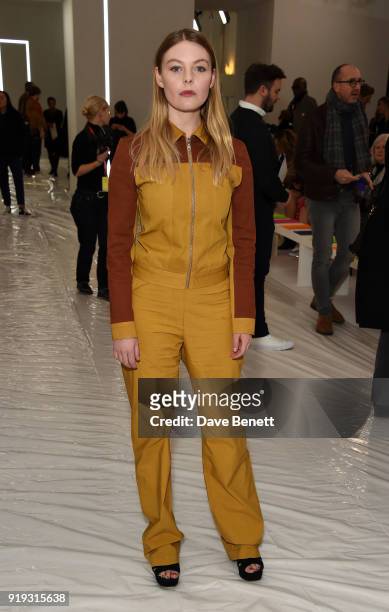 Nell Hudson attends the Jasper Conran show during London Fashion Week February 2018 at Claridge's Hotel on February 17, 2018 in London, England.