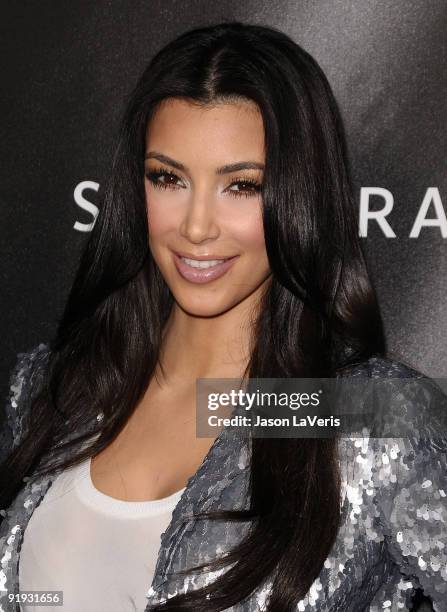 Kim Kardashian attends FusionBeauty's new InFatuation lip gloss launch at Sephora on October 15, 2009 in Hollywood, California.