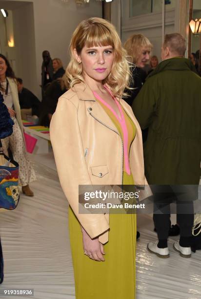 Hannah Arterton attends the Jasper Conran show during London Fashion Week February 2018 at Claridge's Hotel on February 17, 2018 in London, England.