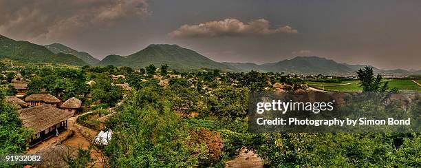 nagan folk village. - suncheon stock pictures, royalty-free photos & images