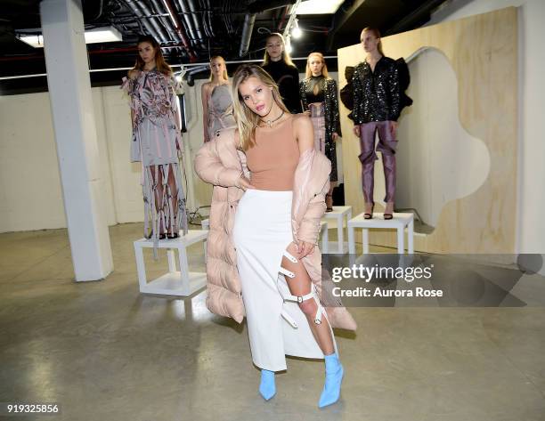 Joy Corrigan attends Arianne Elmy FW18 Presentation at 151 Gallery on February 14, 2018 in New York City.